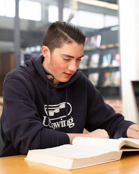 Dual enrollment student reading